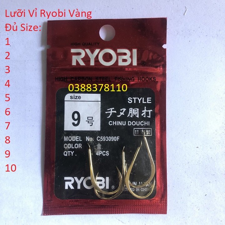 [ Chính Hãng ] Lưỡi Câu Vỉ RYOBI CHINU DOU CHI Cao Cấp - LCV040