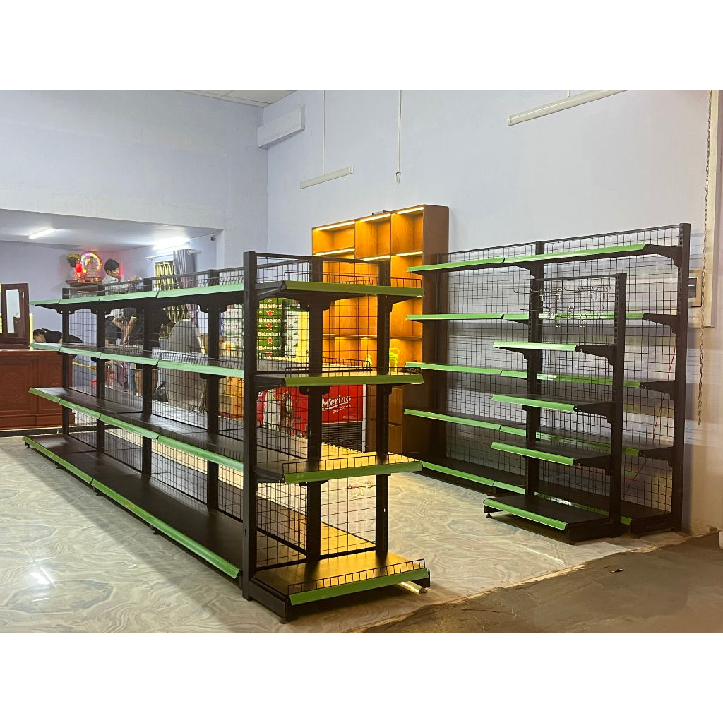 Kệ Đầu Siêu Thị (Dài 70cm x Cao 1m5 x 4 Tầng) Kệ Siêu Thị Màu Đen