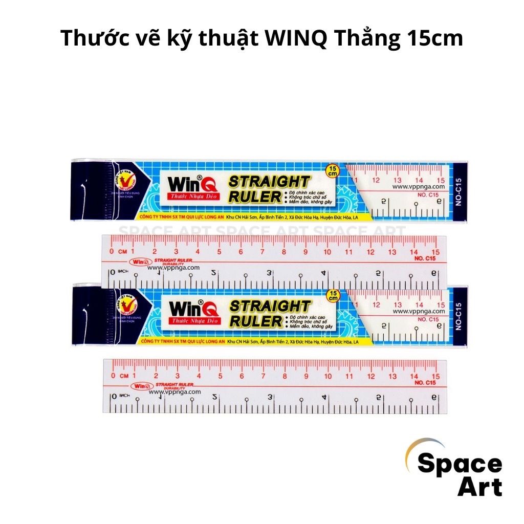 Combo 2 cây thước thẳng winq 15cm và 20cm