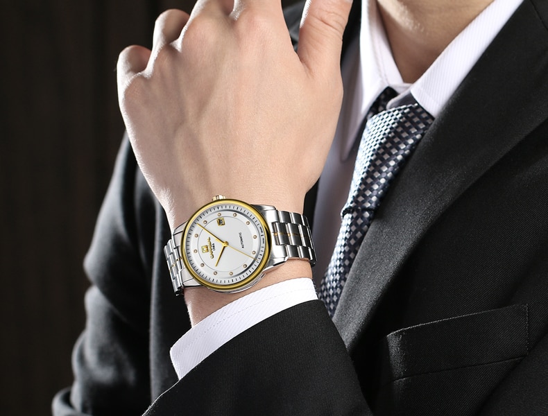 Đồng hồ Nam ROMATIC 1986 Máy GERMANY, Khóa Bướm Cao Cấp, Dây Thép Đúc Đặc Không Gỉ