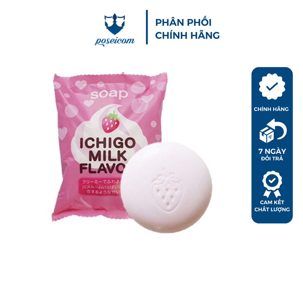 Xà Phòng Tắm PELICAN Được Chiết Xuất Từ Sữa và Dâu Tây Nhật Bản 80G POSEICOM 4976631477589
