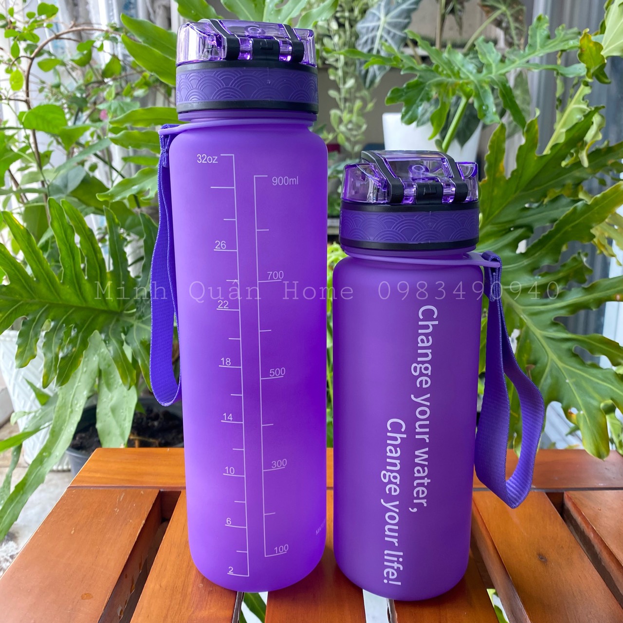 Bình đựng nước ion kiềm Kangen 1L - 800ML màu tím nhám