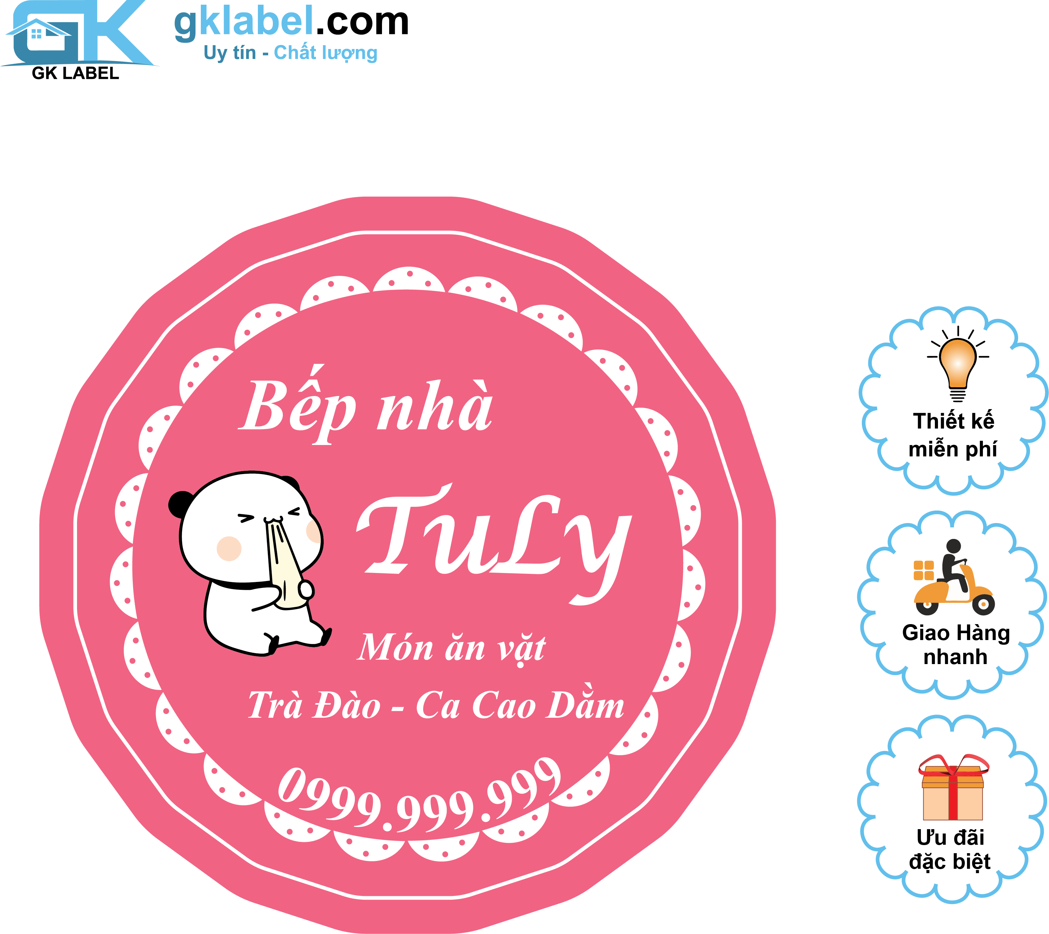 In tem nhãn decal, sticker, logo , CHỐNG NƯỚC => MIỄN PHÍ THIẾT KẾ
