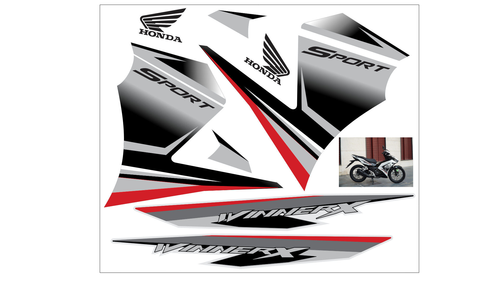 tem rời winner X bặc trắng chỉ đỏ dán xe trắng