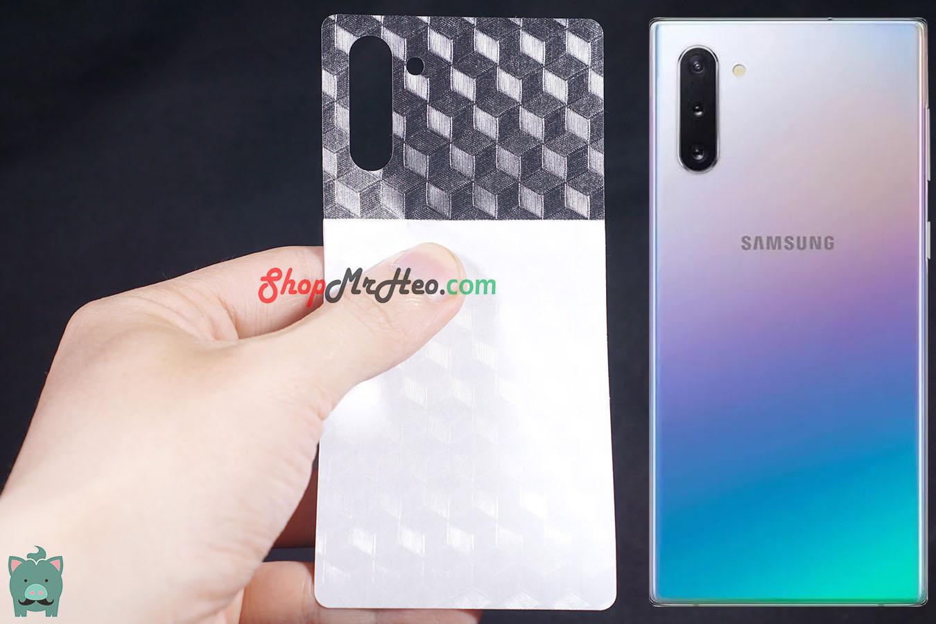 [HCM]Bộ 3 Skin Dán Mặt Sau Lưng Vân 3D Carbon Samsung Galaxy Note 10