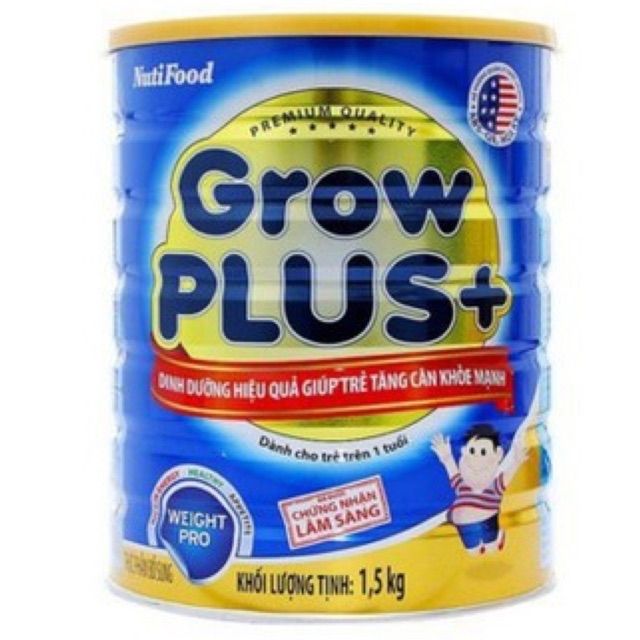 Sữa bột nutifood grow plus xanh 1.5kg(trẻ từ 1 tuổi trở lên) Mẫu mới