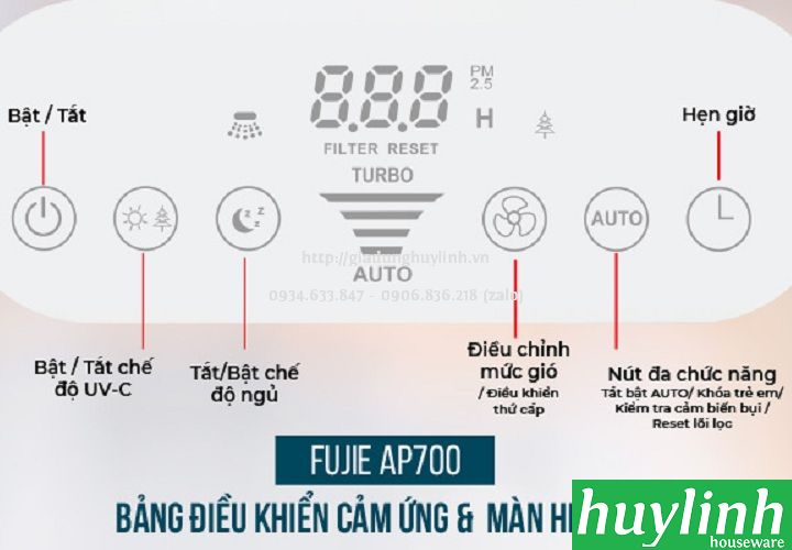 [HCM][Trả góp 0%]Máy lọc không khí Fujie AP700 - 20m2