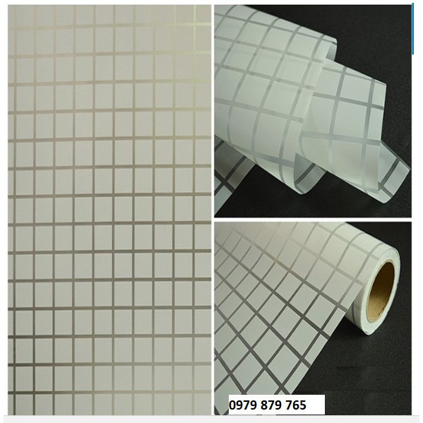 Giấy dán kính sọc caro màu trắng trang trí nhà cửa trang trí cửa kính miếng dán mờ kính chống nhìn xuyên qua chống bức xạ ánh nắng mặt trời dán kính văn phòng công ty giúp bưng bít các vách ngăn bằng kính