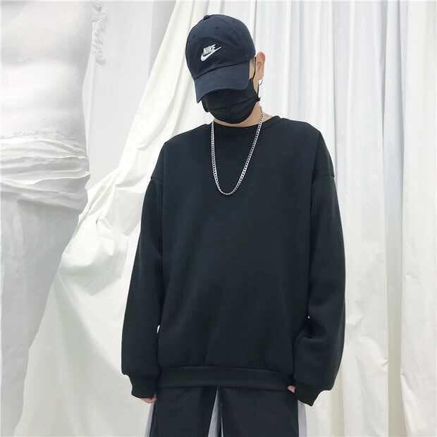 [HCM]Áo Sweater Unisex WSS00002 Trơn ĐEN UNISEX
