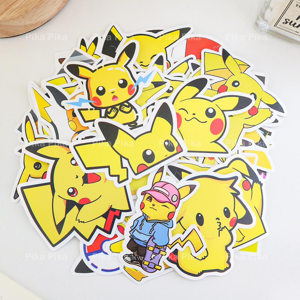 Set 54 sticker PIKACHU chống nước dễ thương cute PK0049