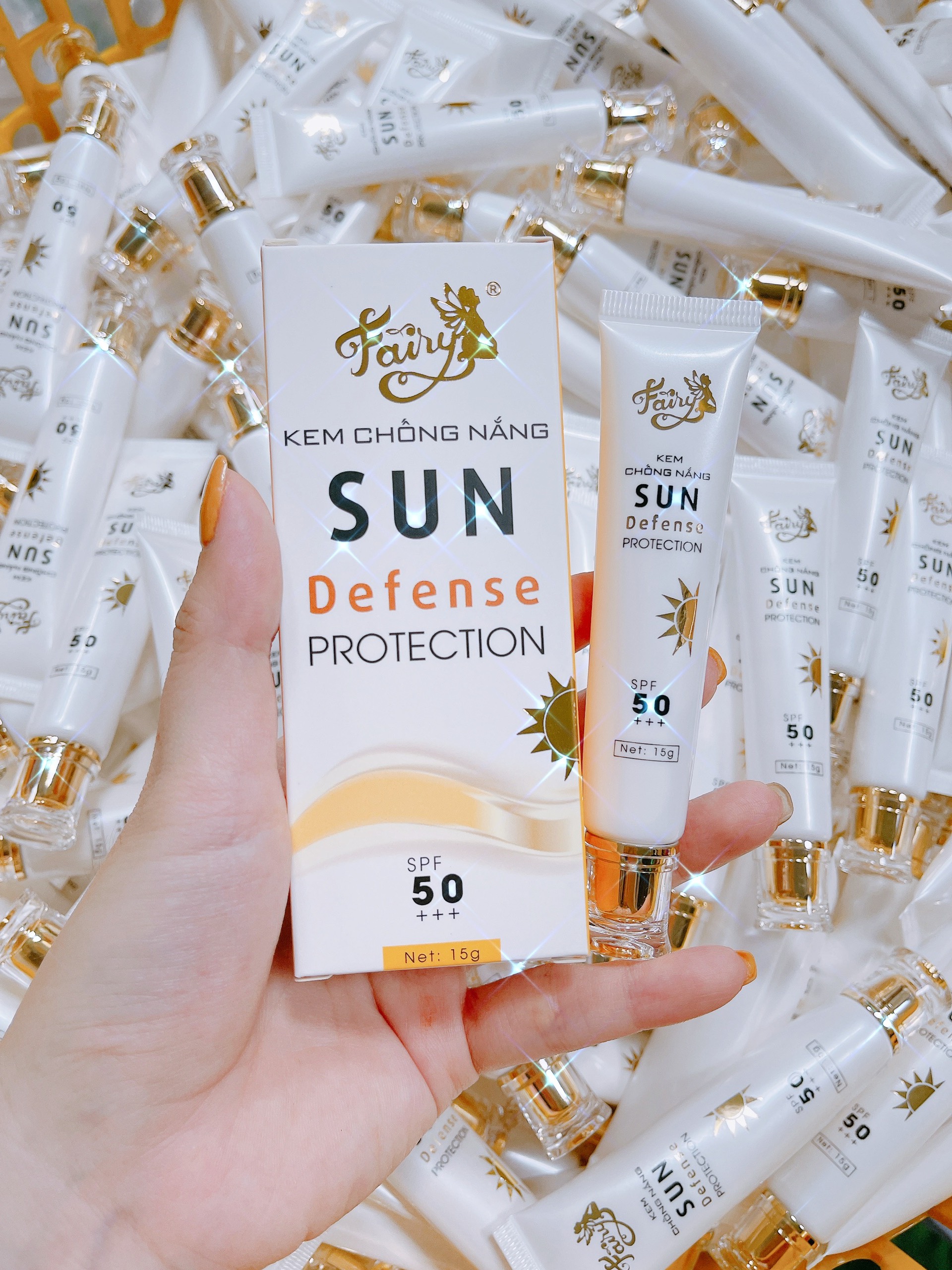 KEM CHỐNG NẮNG FAIRY Size Mini 15Gram có nâng tông nhẹ nhàng