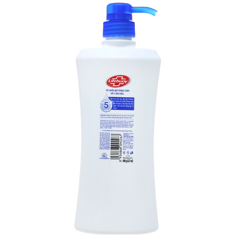 Dầu gội Lifebuoy tóc dày óng ả 621ml - màu xanh