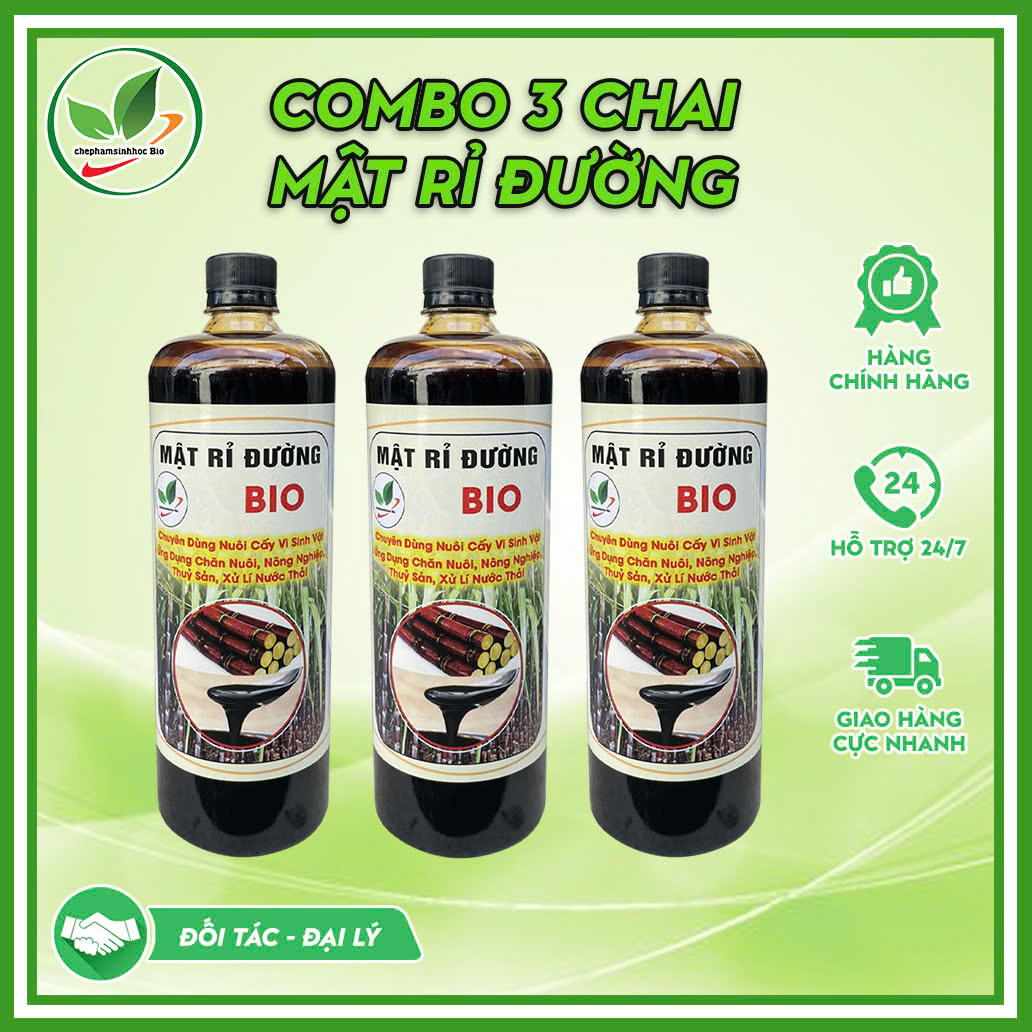 Combo 3 chai. Mật rỉ đường chất lượng cao. Chai 1l