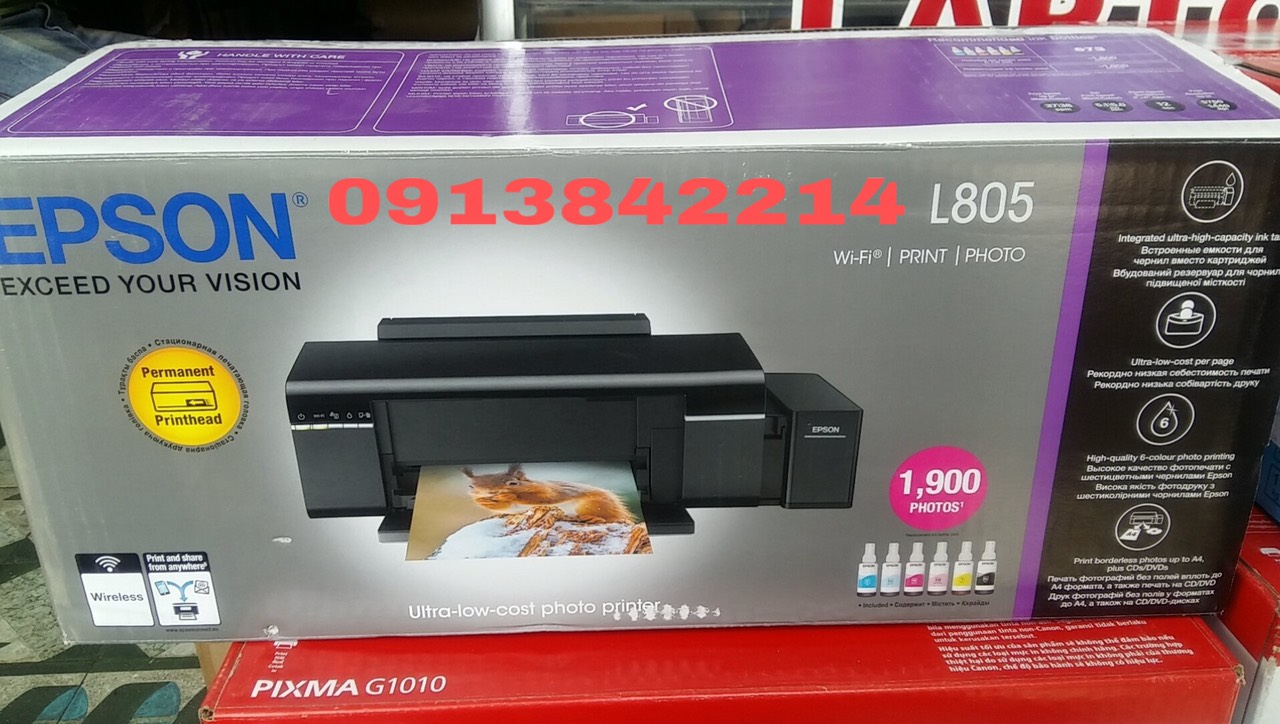 BÁO GIÁ MÁY IN PHUN MÀU EPSON L805 | Shopee Lazada Sendo Tiki mới nhất 4 Máy in phun màu epson L805 (without inks) máy không kèm mực khách hàng tự dùng mưc )