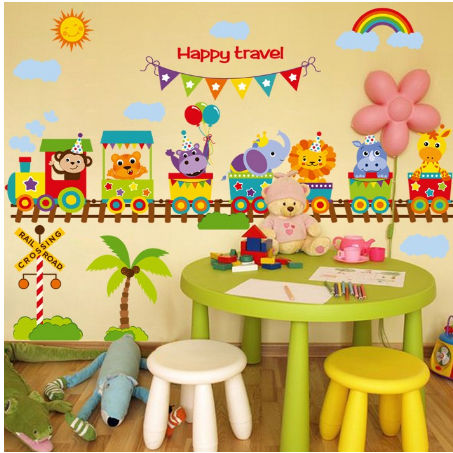 Decal dán tường happy traver ( 1m5*1m2)