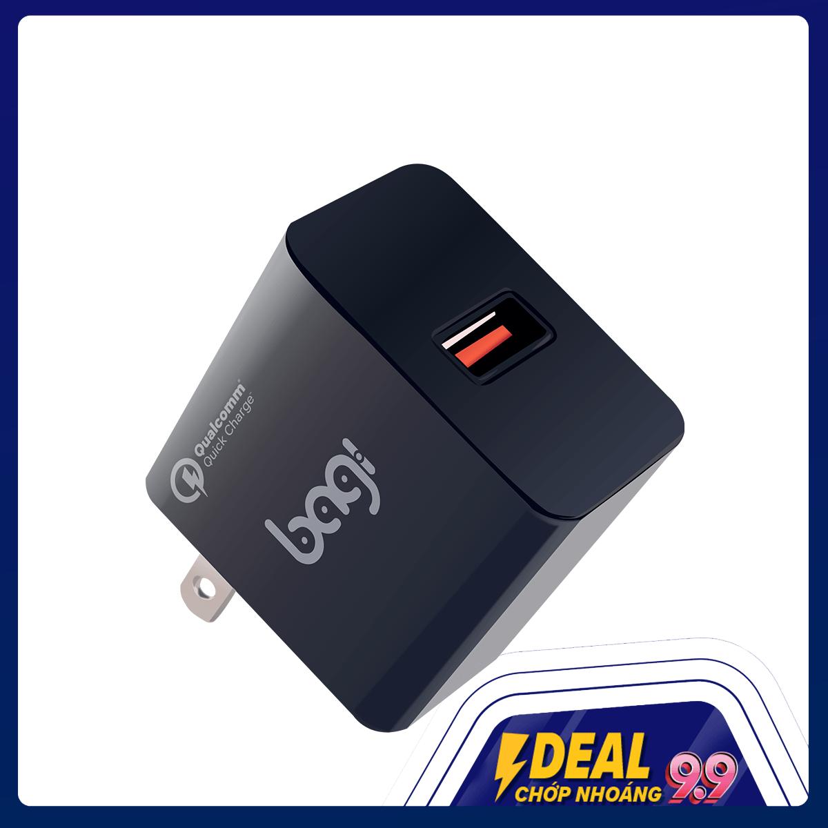 Củ Sạc Nhanh 18W Bagi - Quick Charge Qualcomm 3.0