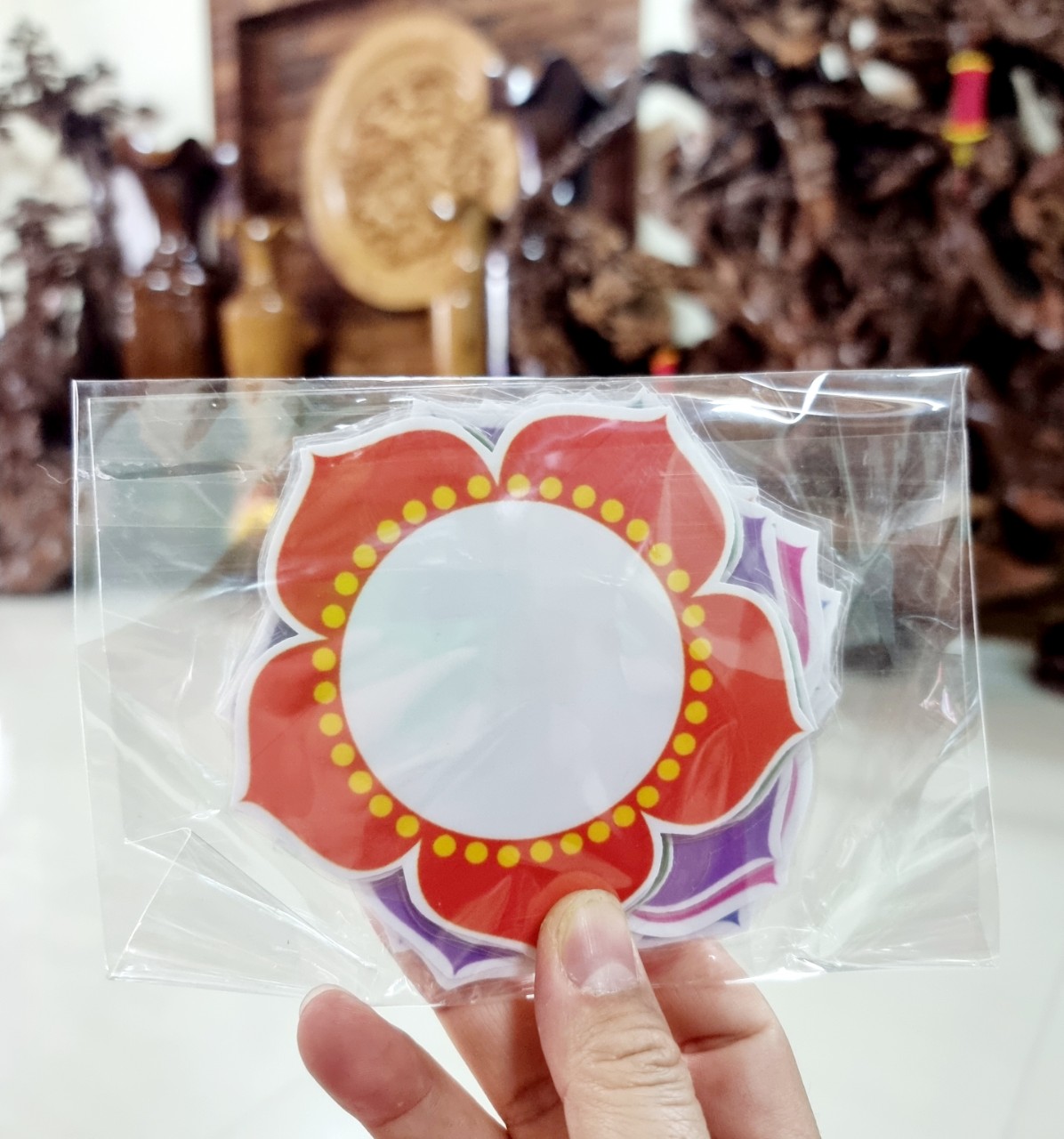 Sét 10 Hoa 9-10Cm Viết Số, Dấu...Sẵn Nam Châm Lá