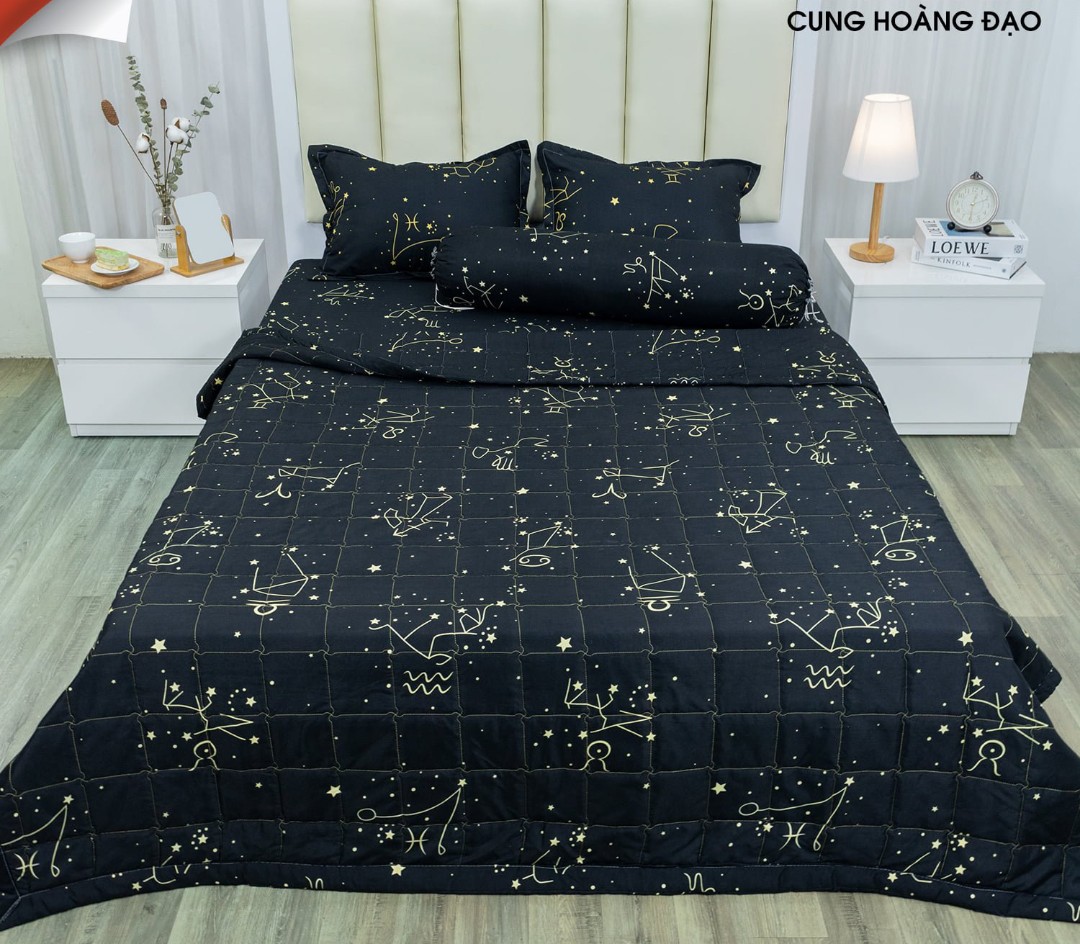 Bộ ga gối 3 món mẫu heo đỏ,gồm 1 ga 2 vỏ gối nằm