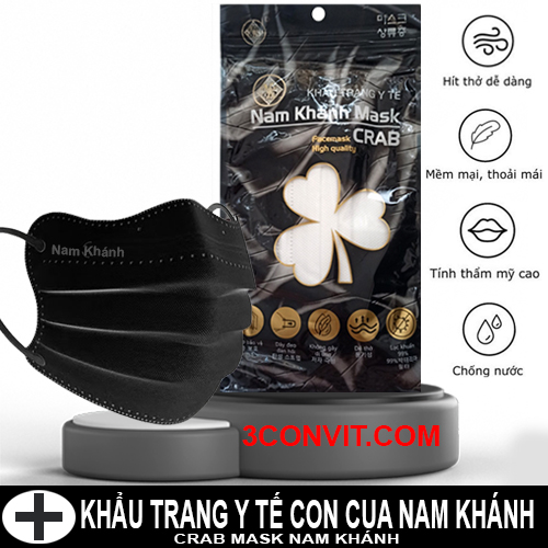 Túi Zip tiện dụng 10 chiếc khẩu trang cao cấp con cua 4 lớp Nam Khánh