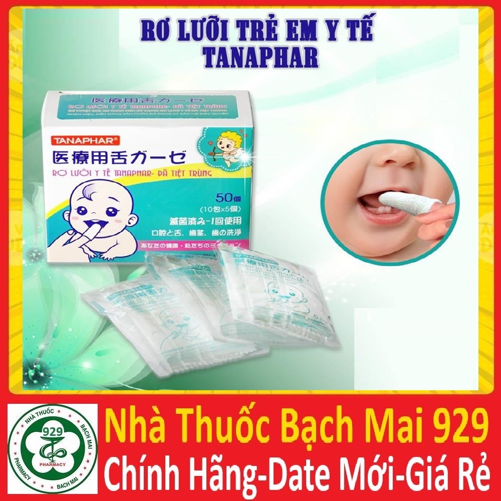 Gạc rơ lưỡi y tế trẻ em Tanaphar đã tiệt trùng [HỘP 50 CHIẾC]
