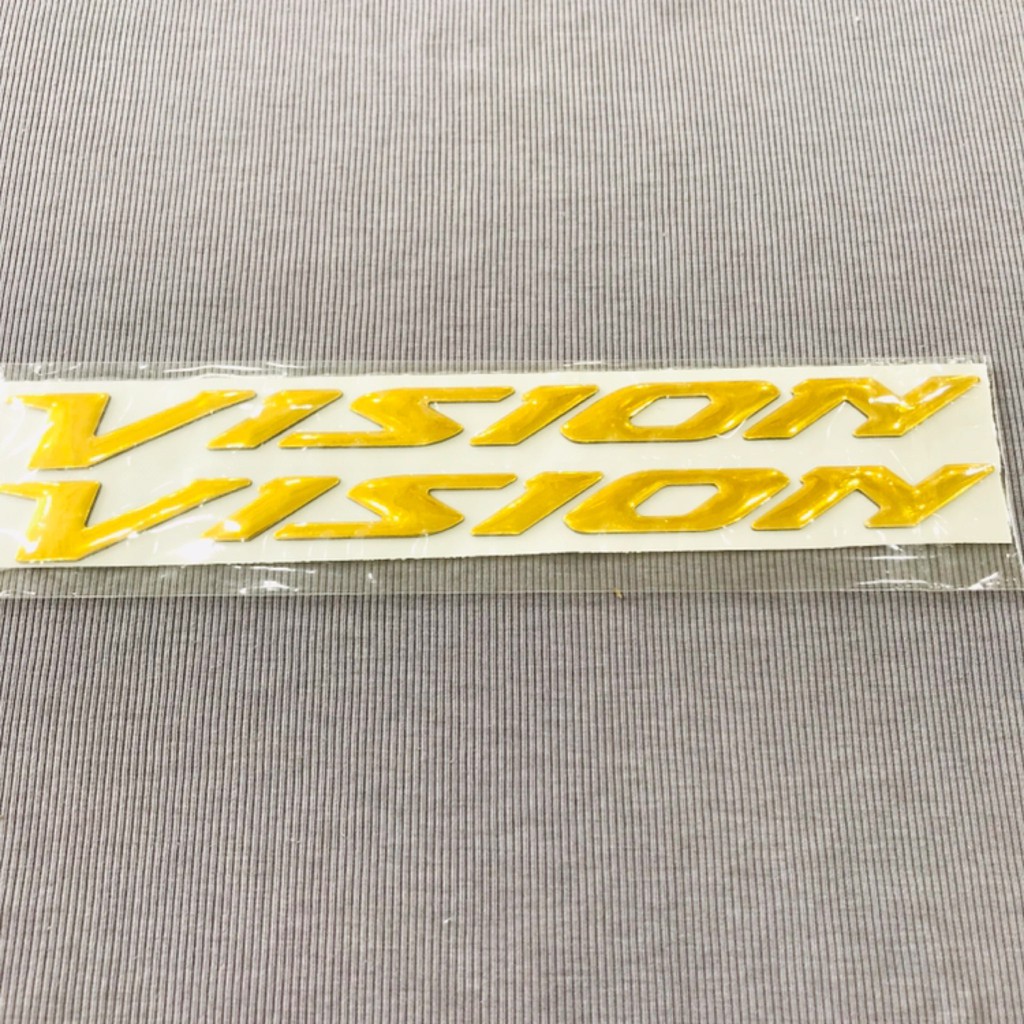 Tem Cặp chữ nhựa dẻo logo Vision màu Đỏ