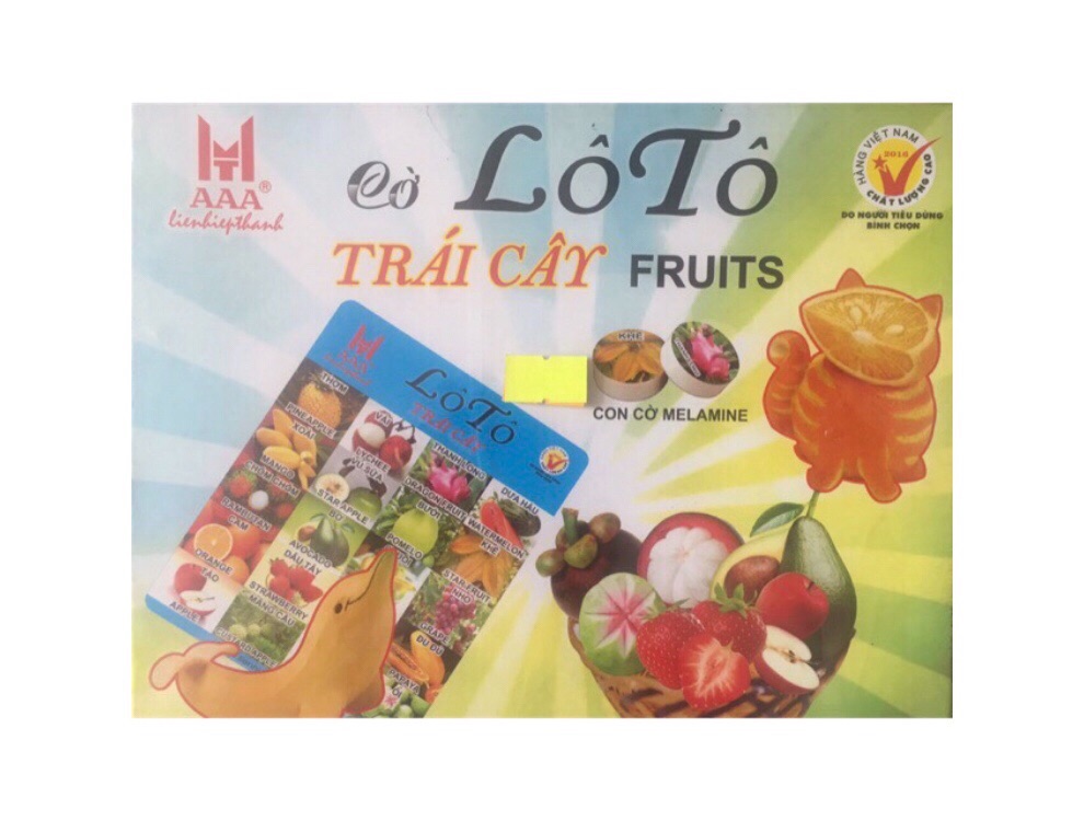 Bộ Đồ Chơi Cờ Lô Tô Bingo Lotto Nhựa Cao cấp Liên Hiệp Thành- trái cây - cờ lô tô giải trí và dạy bé nhận dạng các loại trái cây