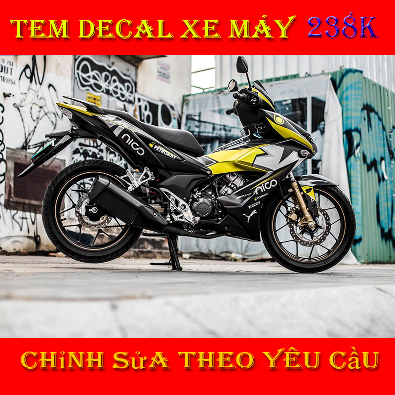Tem Trùm Winner X Vàng Đen Petronas