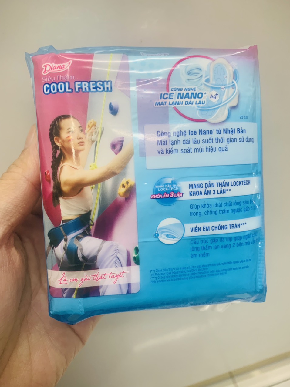 ( mẫu mới 2023) Băng vệ sinh Diana siêu thấm Cool Fresh có cánh 8 miếng