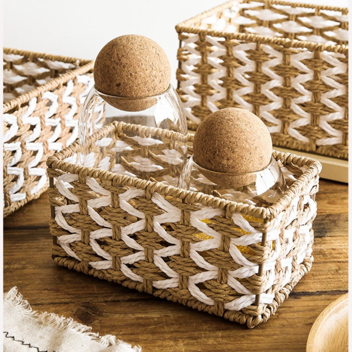 Giỏ Đựng Đồ Để Bàn, Đựng Văn Phòng Phẩm,Chụp Ảnh Decor (Giỏ Mây Mềm)
