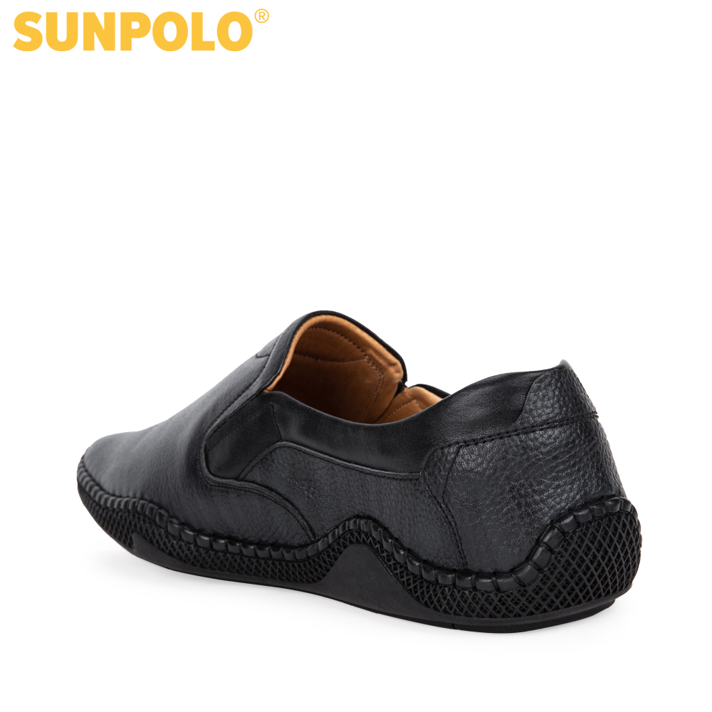 Giày lười nam da bò SUNPOLO SUS512 (Xanh đen)