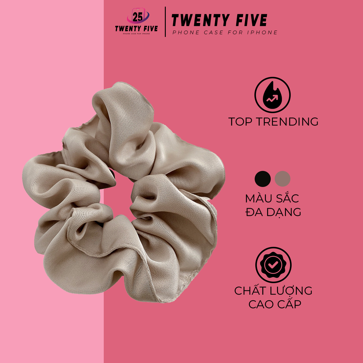Cột Tóc Vải Dễ Thương - Dây Buộc Tóc Scrunchie Phong Cách Hàn Quốc Đáng Yêu