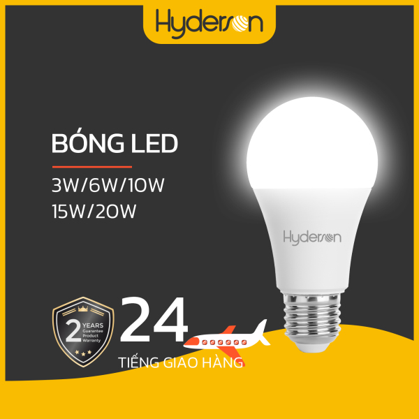 Hyderson đèn led siêu sáng E27 3W 6W 10W 15W 20W Đèn tiết kiệm năng lượng Đèn LED 6500K Ánh sáng ban ngày ánh sáng 【bảo hành 2 năm】