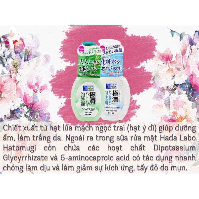Sữa rửa mặt tạo bọt Hada Labo Nhật Bản 109k