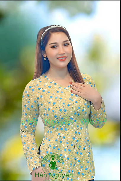 (Áo Lẻ) ÁO BÀ BA LỤA HOA CỔ V