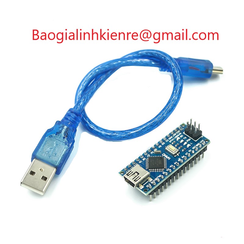 Kit Arduino Nano V3.0 CH340 Có kèm cáp Mini USB - Atmega328P