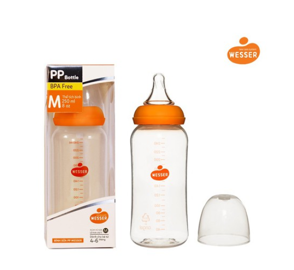 [HCM]Bình Sữa Wesser Nhựa PP An Toàn Dung Tích- 60ml - 140ml - 250ml Cổ Hẹp Công Nghệ Korea cam kết sản phẩm đúng mô tả chất lượng đảm bảo