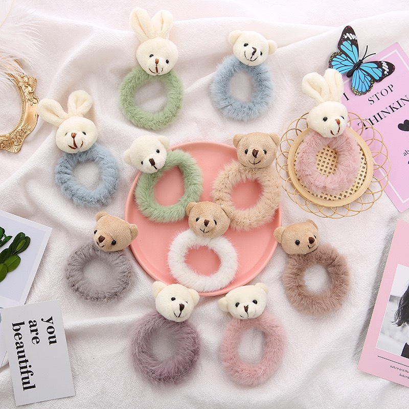 Dây Buộc Tóc Hình Thú 3D Cho Nữ - Dây Cột Tóc Hình Gấu , Thỏ (1 Chiếc)