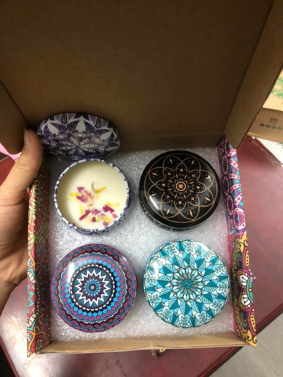 SET 1 HỘP 4 CỐC NẾN THƠM HOA KHÔ THƯ GIÃN