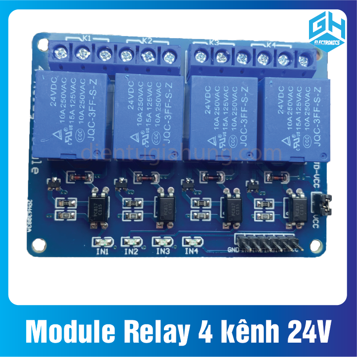 Module relay 4 kênh 24v chịu được hiệu điện thế lên đến 250vac 10a