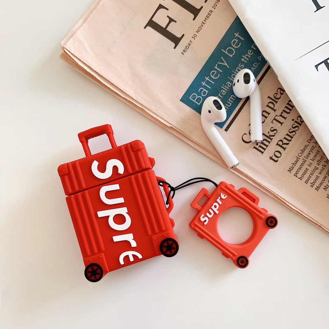 Case Silicon Bảo Vệ Airpods 1/2 "Supreme x Rimowa" đựng tai nghe không dây i11 i12 i18 i100