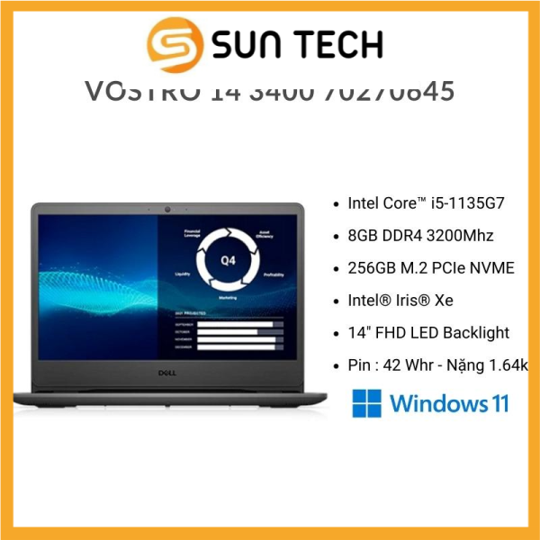 Bảng giá Laptop Dell Vostro 3400 70270645 (Core™ i5-1135G7 + 14.0-inch FHD) - Hàng chính hãng Phong Vũ
