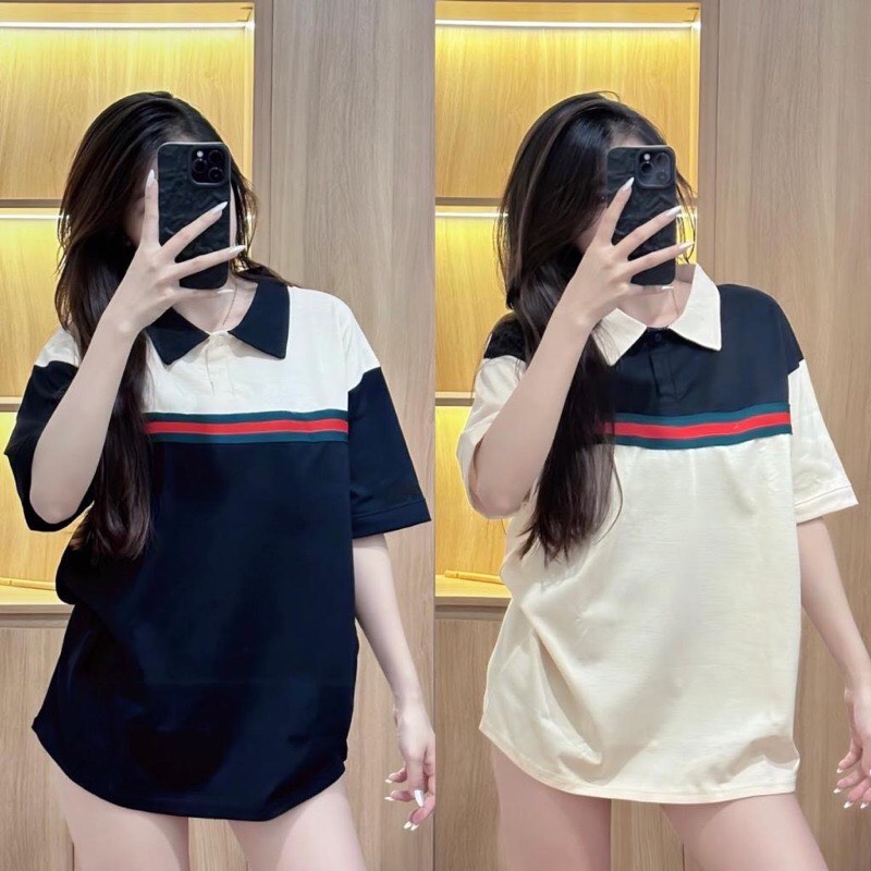 Áo phông polo cổ bẻ phối màu chất đẹp dáng bazzic dễ mặc
