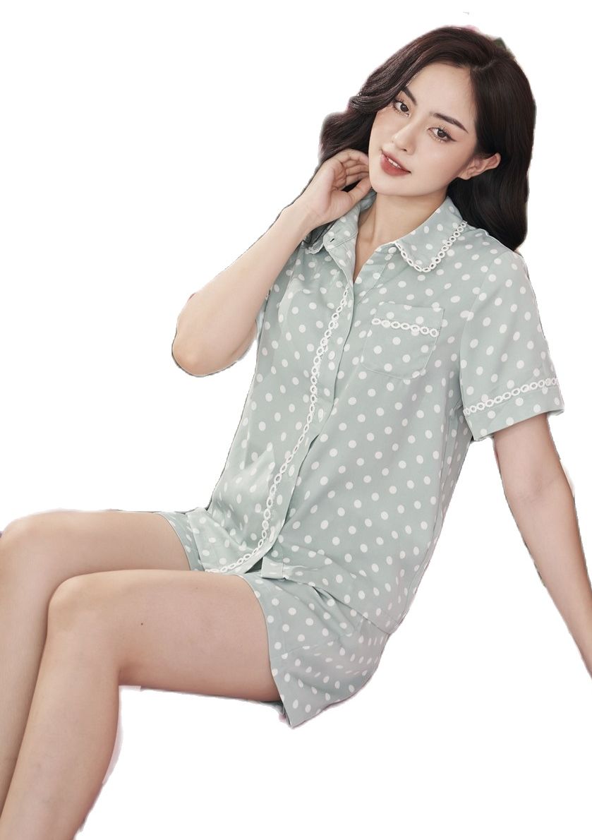 Bộ Pijama Rayon short chấm bi VENUS SECRET