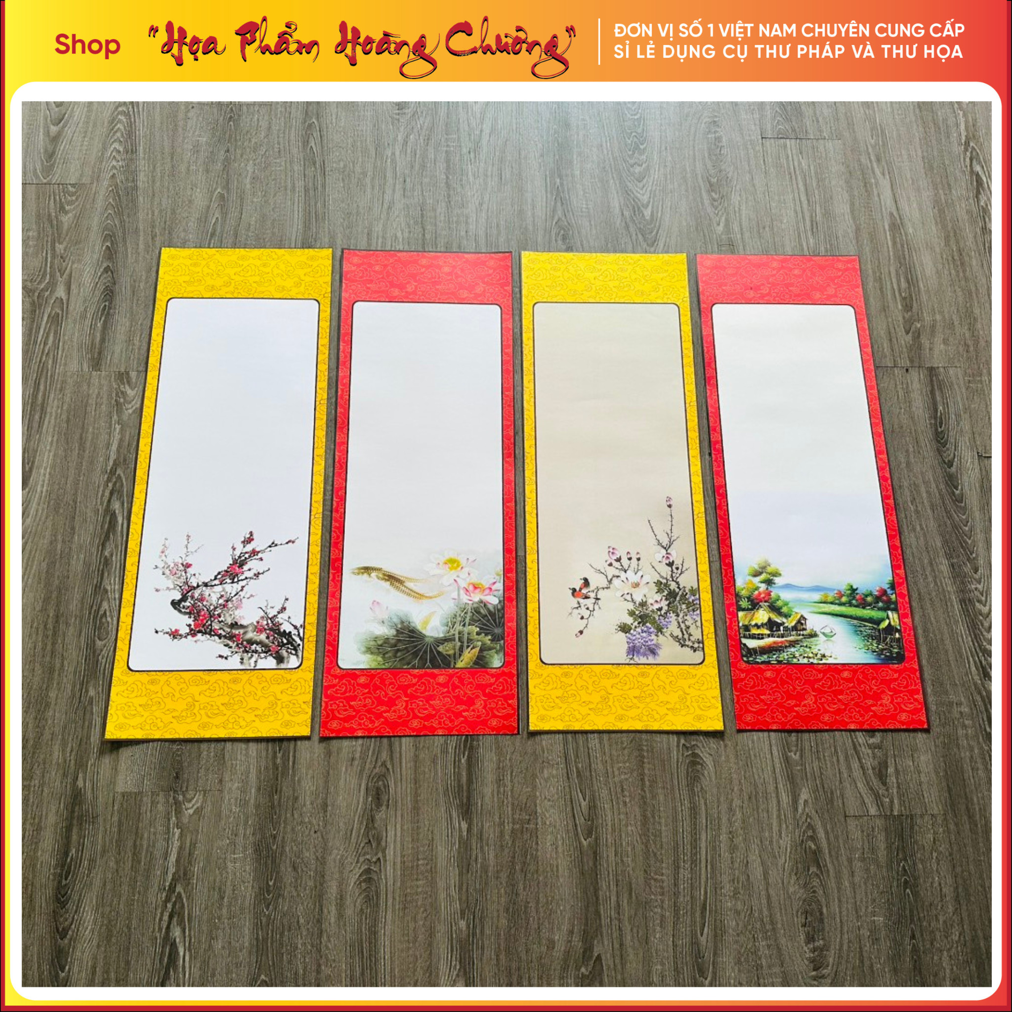 giấy viết thư pháp 30x85cm sét 10 tờ đủ mẫu