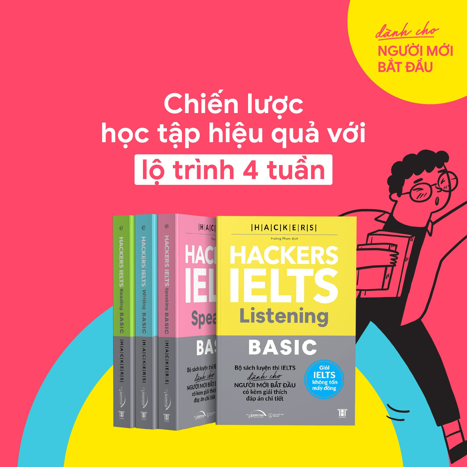 Sách - Hacker IELTS Basic: Reading + Listening + Writing + Speaking (Combo 4 Cuốn)