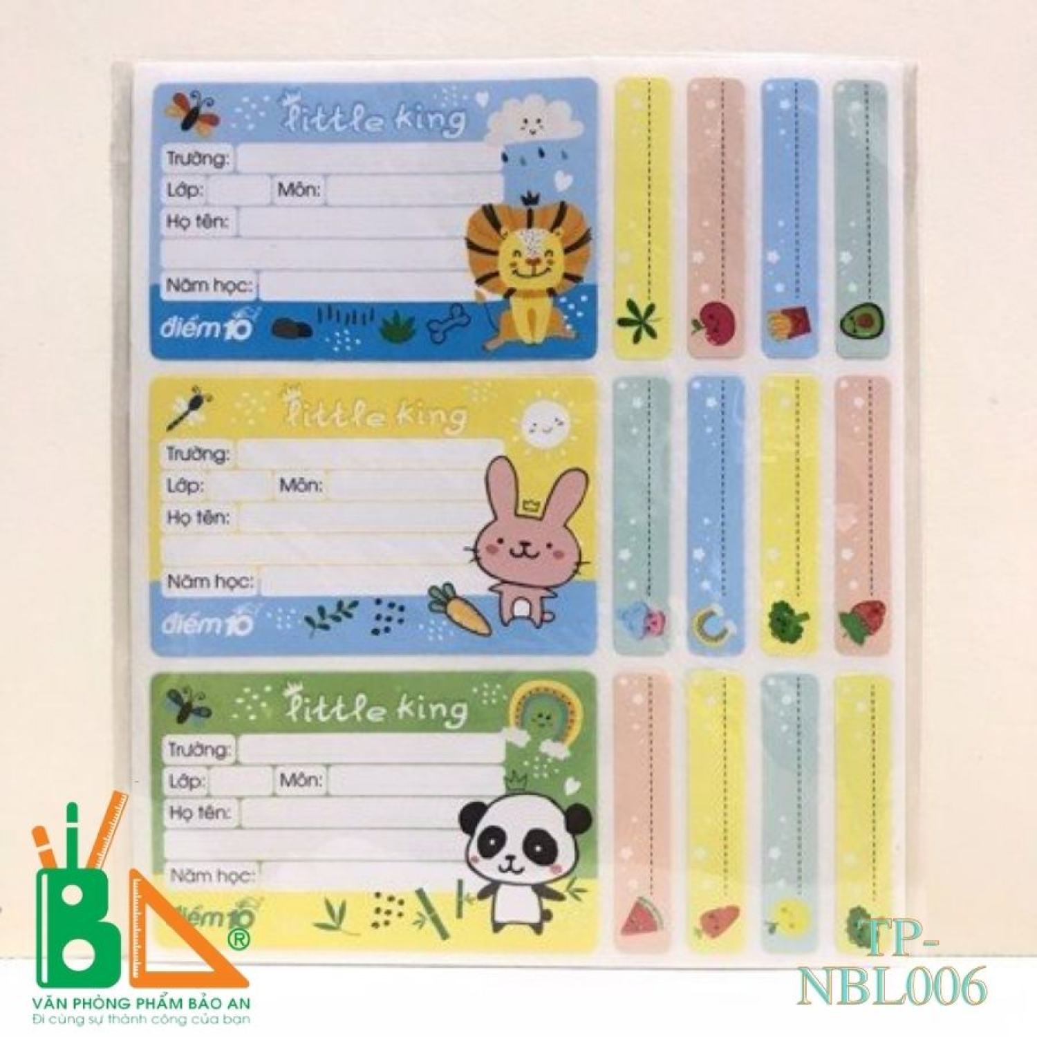 COMBO 2 TẬP Nhãn vở Thiên Long điểm 10 TP-NBL006 (16 nhãn 1 tập)