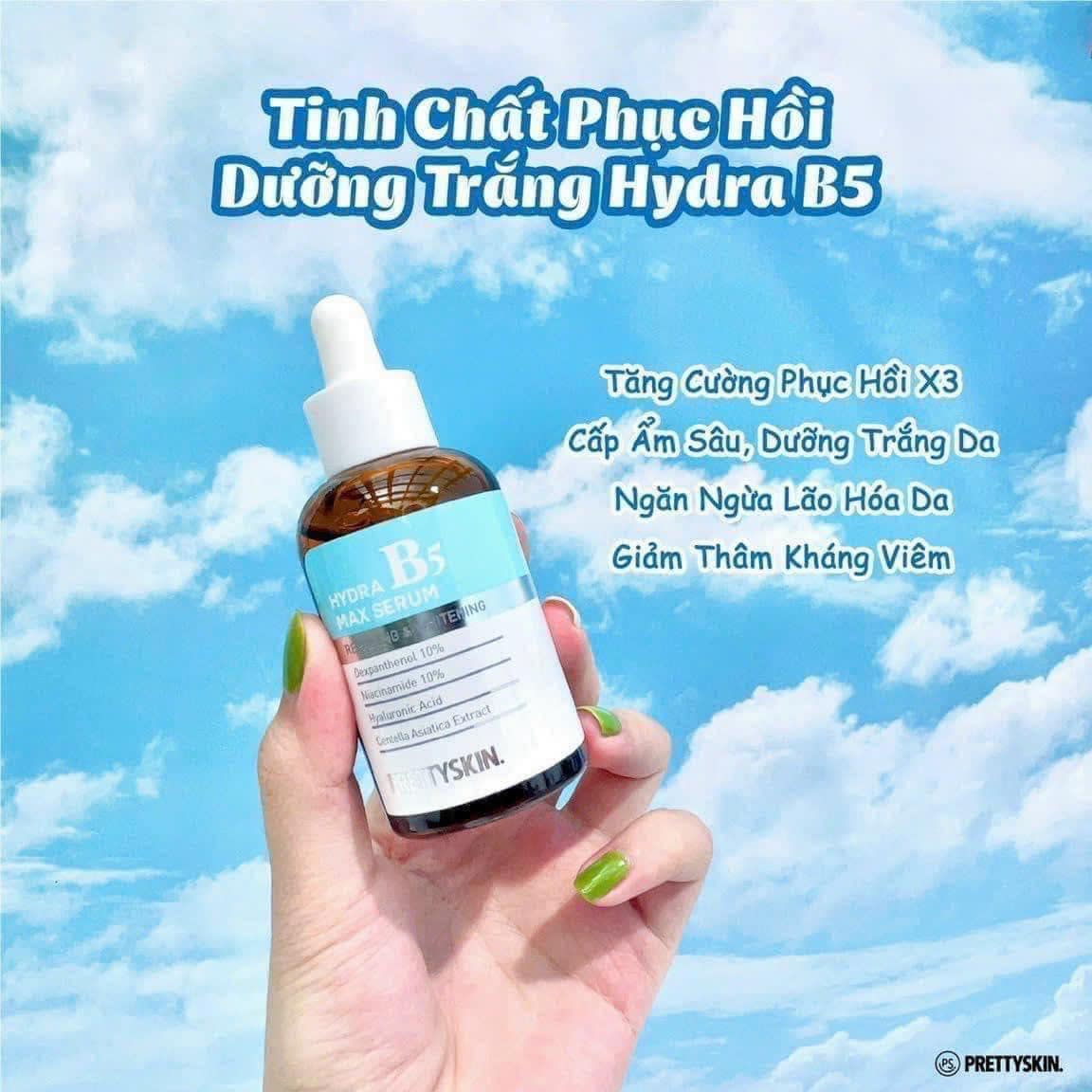 Tinh chất phục hồi dưỡng trắng Hydra Max B5 Serum Prettyskin 50 ml