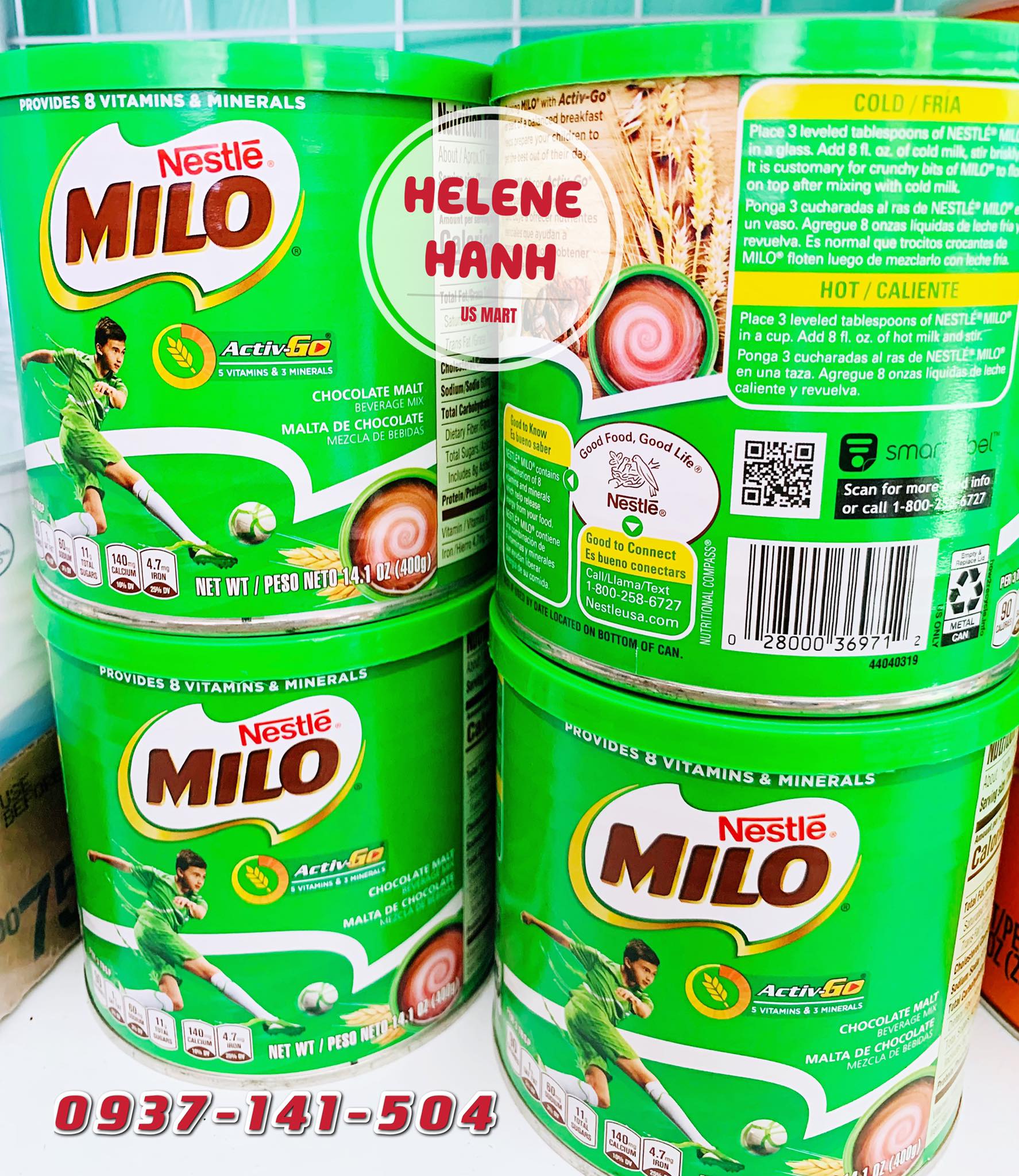 [Bill US] {Hàng Air}Sữa Milo Nestle của Mỹ hộp 400g ( HSD 2/2024)