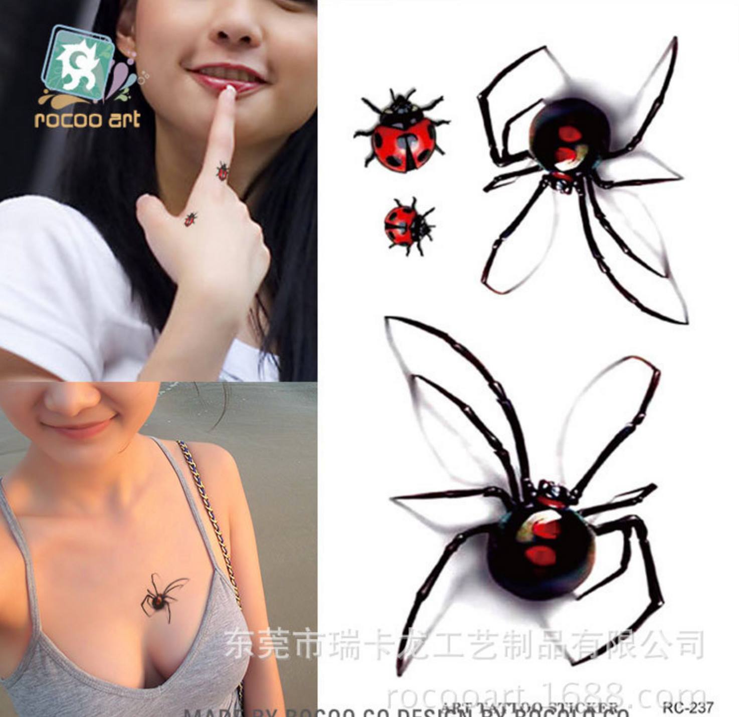 [HCM]Hình xăm dán halloween nhện và bọ cạp 10x6cm