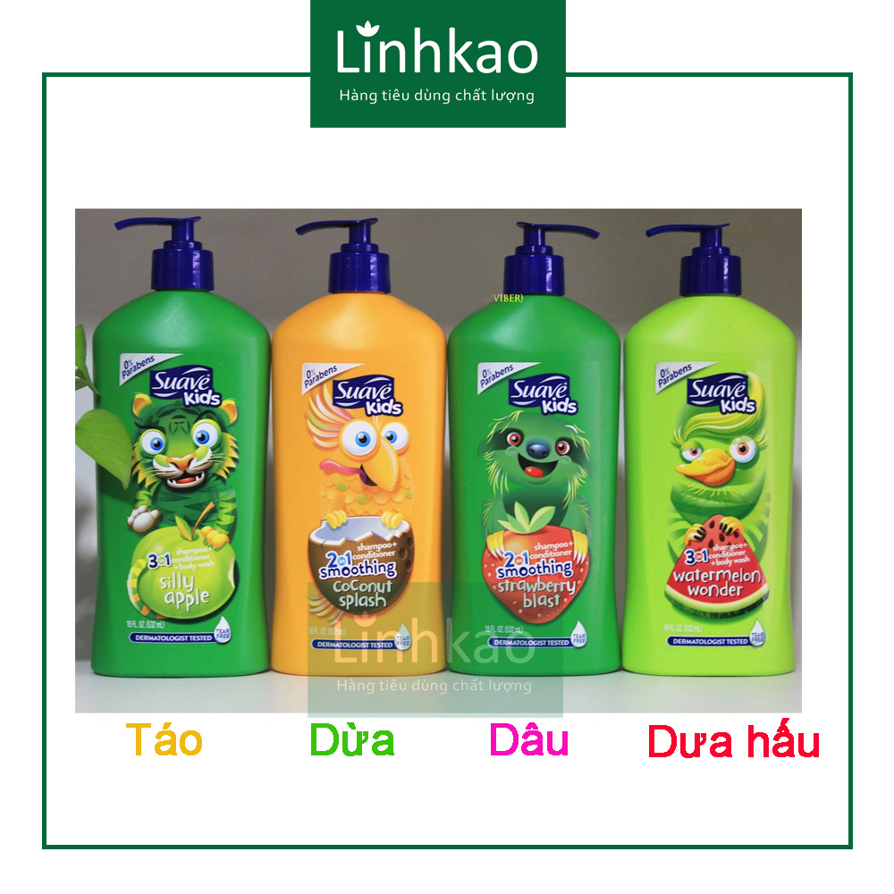 Dầu gội tắm xả cho bé 3in1 Suave Kids- 532ml.